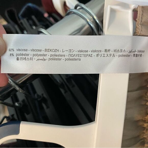 Zara Womens Elastic Waist Straight Leg Pull-On Trouser Pants Tan Medium NWT - Picture 8 of 11